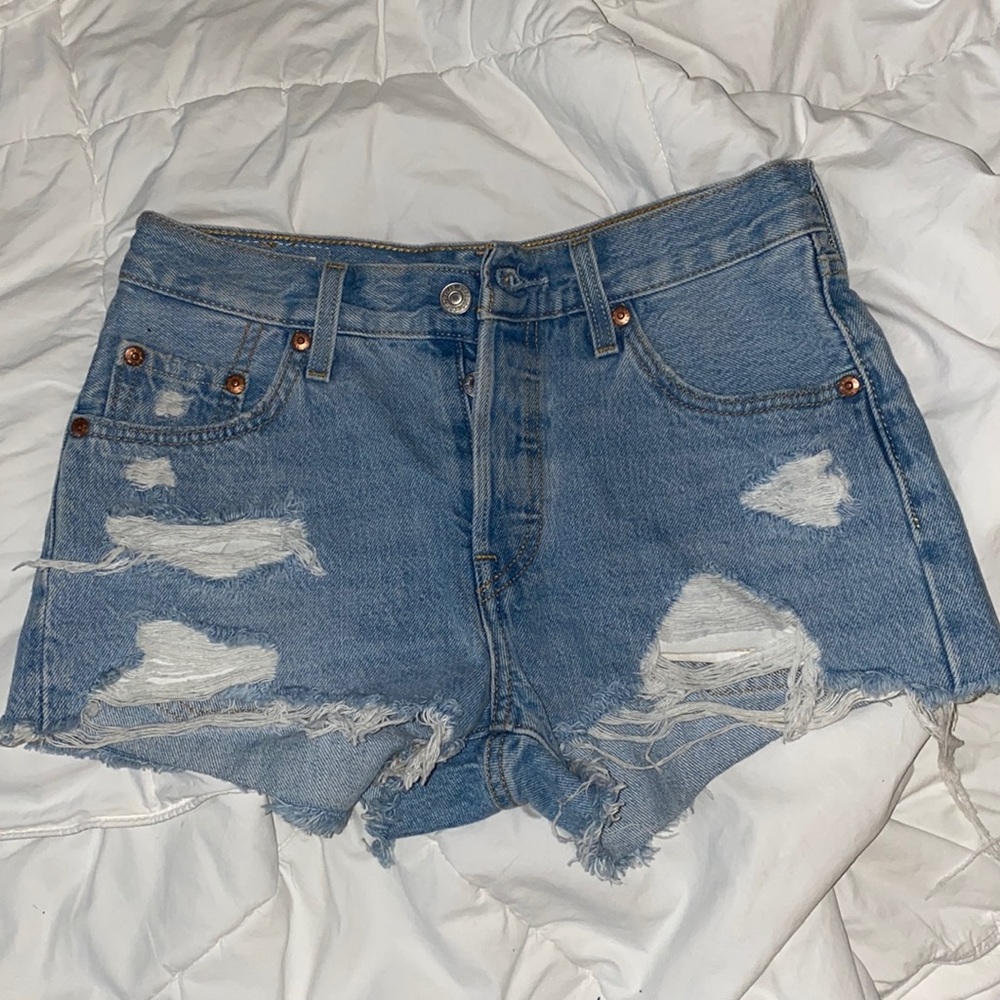 Levi destroyed cut off Jean shorts